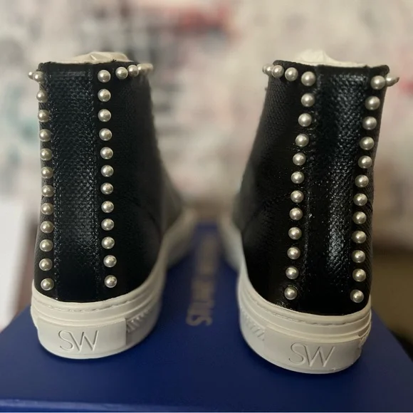 NEVER WORN STUART WEITZMAN Pearl Laced High-Top Sneaker - Picture 10 of 14